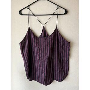Victoria's Secret Women's Sleep Purple Black Stripe Cami Tank XL